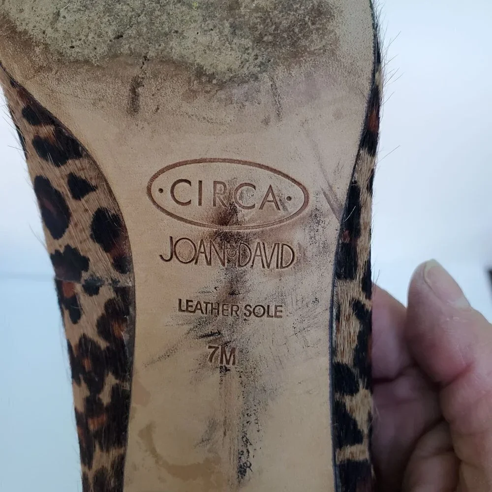 Circa Joan And David Leopard Calf Hair Kitten Heel Pumps Size 7M